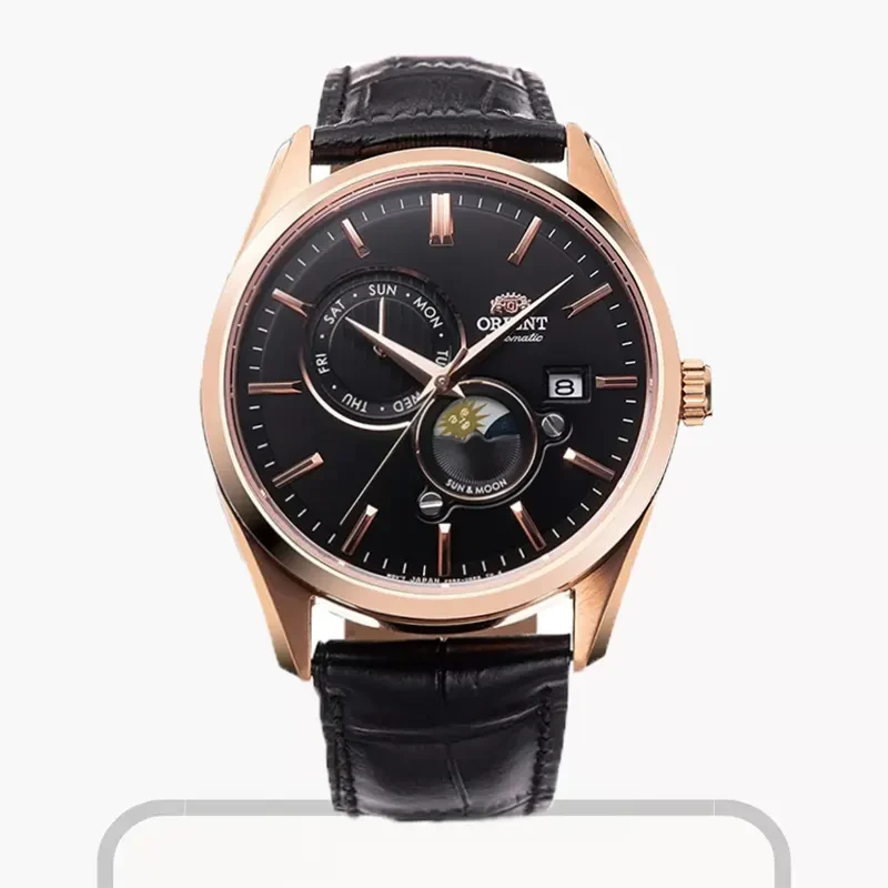 Orient Contemporary Sun and Moon Black Dial Men's Watch- RA-AK0309B